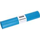 Deiss afvalzakken, 120 liter, gerecycled LDPE, scheurvast en veelzijdig, B 700 x H 1100 mm, blauw, 24 µm, 250 stuks