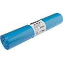 Deiss afvalzakken, 70 liter, gerecycled LDPE, B 575 x H 1000 mm, blauw, 250 stuks