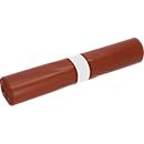 Deiss PREMIUM® afvalzakken, 70 liter, gerecycled LDPE, robuust en veelzijdig, B 575 x H 1000 mm, bruin, 250 stuks