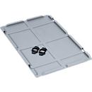 Deksel serie Economy voor Euroboxen - kunststof - 600 x 400 mm - grijs - ons merk Schaefer Shop Pure
