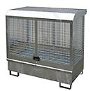 Dépôt de marchandises dangereuses type GD-C BAUER, acier, L 1430 x l 820 x H 1390 mm, serrure à cylindre, capacité du bac 220 I, galvanisé à chaud
