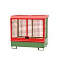 Dépôt de marchandises dangereuses type GD-C BAUER, acier, L 1430 x l 820 x H 1390 mm, serrure à cylindre, capacité du bac 220 I, vert réséda RAL 6011