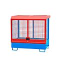 Dépôt de marchandises dangereuses type GD-C BAUER, acier, L 1430 x l 820 x H 1390 mm, serrure cylindrique, capacité du puisard 220 I, bleu clair RAL 5012