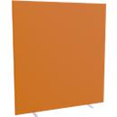 Design-Trennwand Paperflow, Stoffbespannung orange, schwer entflammbar gemäß DIN 4102 (B1), desinfektionsmittelbeständig, B 1600 x T 390 x H 1740 mm