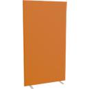 Design-Trennwand Paperflow, Stoffbespannung orange, schwer entflammbar gemäß DIN 4102 (B1), desinfektionsmittelbeständig, B 940 x T 390 x H 1740 mm