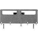 Desk acoustic partition BE Safety Screen rear panel, with acrylic window, thickness 10 mm, W 1400 x H 600 mm, light gray