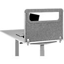 Desk acoustic partition BE Safety Screen side panel, with window, thickness 10 mm, W 800 x D 20 mm, light gray