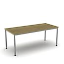 Desk NEVADA, 4-leg, rectangle, round tube, W 1600 x D 800 x H 720 mm, oak/alusilver