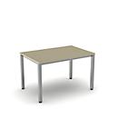 Desk NEVADA, 4-leg, rectangle, square tube, W 1200 x D 800 x H 720 mm, maple/alusilver