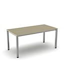 Desk NEVADA, 4-leg, rectangle, square tube, W 1600 x D 800 x H 740 mm, maple/alus silver