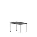 Desk NEVADA, 4-legged, rectangular, round tube, W 1200 x D 800 x H 740 mm, dark grey/white