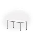 Desk NEVADA, 4 legs, rectangular, round tube, W 1600 x D 800 x H 740 mm, white/silver aluminium