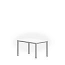 Desk NEVADA, 4 legs, rectangular, square tube, W 1200 x D 800 x H 740 mm, white/silver aluminium
