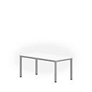 Desk NEVADA, 4 legs, rectangular, square tube, W 1600 x D 800 x H 740 mm, white/silver aluminium