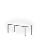Desk NEVADA, 4 legs, rectangular, square tube, W 1800 x D 800 x H 740 mm, white/silver aluminium