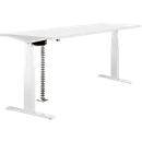 Desk NEVADA, electrically height adjustable, rectangle, T-foot, W 1800 x D 800 x H 640-1300 mm, white/white aluminum RAL 9006