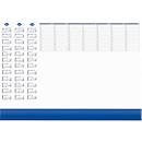 Desk pad with plastic flap, blue, 50 pages