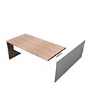 Desk, X-TIME-WORK Sideboard, side, rectangular, white annexe, left, W 2196 mm, elm