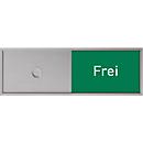 Deurbord met schuiffunctie vrij-bezet voor deurbord Lyon, zelfklevend, B 150 x H 50 mm, aluminium