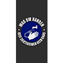 Deurmat 'handen wassen', polyamide/vinyl, L 1500 mm x B 900 mm, zwart/wit/blauw, Nederlandse markering