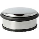 Deurstopper - mat roestvrij staal - Ø 100 x H 40 mm - met rubberen ring als deurbescherming - antislip - zilver