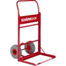 Diable pour caisses Euro Genius 1004, 150 kg, roues à air, largeur du plateau 605 mm, revêtement époxy, rouge carmin RAL 3002