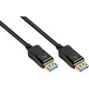DisplayPort 2.0 kabel Goede verbindingen, tot 8K, tot 54 Gbit/s, koperdraden, vergrendelingsbeveiliging, lengte 1,5 m, zwart