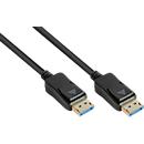 DisplayPort 2.0 kabel Goede verbindingen, tot 8K, tot 54 Gbit/s, koperdraden, vergrendelingsbeveiliging, lengte 1 m, zwart