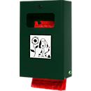 Distributeur à sachets pour excréments canins verrouillable, dispositif de collecte des sachets usagés inclus, vert mousse