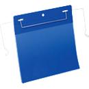 Document pockets with wire clip, W 210 x H 148 mm (DIN A5 landscape), 50 pieces, blue