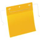 Document pockets with wire clip, W 210 x H 148 mm (DIN A5 landscape), 50 pieces, yellow