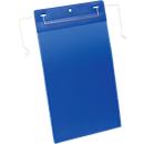 Document pockets with wire clip, W 210 x H 297 mm (DIN A4), 50 pieces, blue