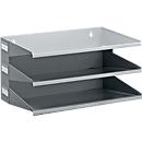 Document Tray, DIN A4, steel, 3 compartments, luminous grey