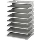 Document Tray, DIN A4, steel, 8 compartments, luminous grey