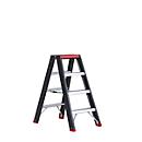 Doppelstufenstehleiter Professional Topline, Aluminium, 8 Stufen, schwarz