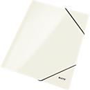 Dossier d'angle WOW LEITZ®, format A4, 3 rabats de protection, blanc perle