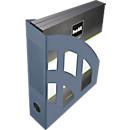 Dossier magazine Helit The Green Bridge, pour format A4-C4, largeur du dos 78 mm, plastique recyclé, bleu, 4 pièc.