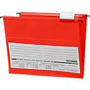 Dossiers suspendus EICHNER pour formats jusqu'à A4, ouverture latérale, PVC, rouge, 10 p.