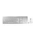 Draadloos toetsenbord met muis Cherry DW 9100 SLIM, QWERTZ, USB/Bluetooth, oplaadbaar, muis met 6 toetsen, tot 2400 dpi, tot 10 m, zilver-wit