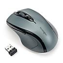 Draadloze muis Kensington Pro Fit, voor rechtshandigen, 1750 dpi, 5 knoppen &amp; scrollwiel, USB-ontvanger, incl. 2 x AAA-batterijen, grafietgrijs