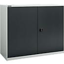 Draaideurkast MS-i 12412 - stalen - B 1200 x D 400 x H 1215 mm - 3 OH - tot 150 kg - lichtgrijs/antracietgrijs - ons merk Schäfer Shop Select