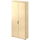 Draaideurkast TETRIS WOOD – B 1000 x D 421 x H 2270 mm (hoogte inclusief glijders) – 6 OH - ahorn decor – ons merk Schäfer Shop Genius