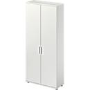 Draaideurkast TETRIS WOOD – B 1000 x D 421 x H 2270 mm (hoogte inclusief glijders) – 6 OH - lichtgrijs – ons merk Schäfer Shop Genius