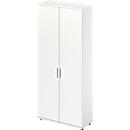 Draaideurkast TETRIS WOOD – B 1000 x D 421 x H 2270 mm (hoogte inclusief glijders) – 6 OH - wit – ons merk Schäfer Shop Genius