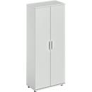 Draaideurkast TETRIS WOOD – B 800 x D 421 x H 1910 mm (hoogte inclusief glijders) – 5 OH - wit – ons merk Schäfer Shop Genius