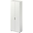 Draaideurkast TETRIS WOOD – B 800 x D 421 x H 2270 mm (hoogte inclusief glijders) – 6 OH - lichtgrijs – ons merk Schäfer Shop Genius