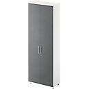Draaideurkast TETRIS WOOD – B 800 x D 421 x H 2270 mm (hoogte inclusief glijders) – 6 OH - wit en grafiet – ons merk Schäfer Shop Genius