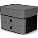 Drawer box HAN Allison Smart-Box Plus, 2 drawers with dividers, Utensil box, stackable, ABS plastic, granite grey