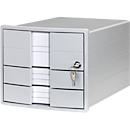 Drawer box HAN Impuls 2.0, size A4, 3 closed drawers, stackable, lockable, light grey