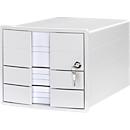 Drawer box HAN Impuls 2.0, size A4, 3 closed drawers, stackable, lockable, white